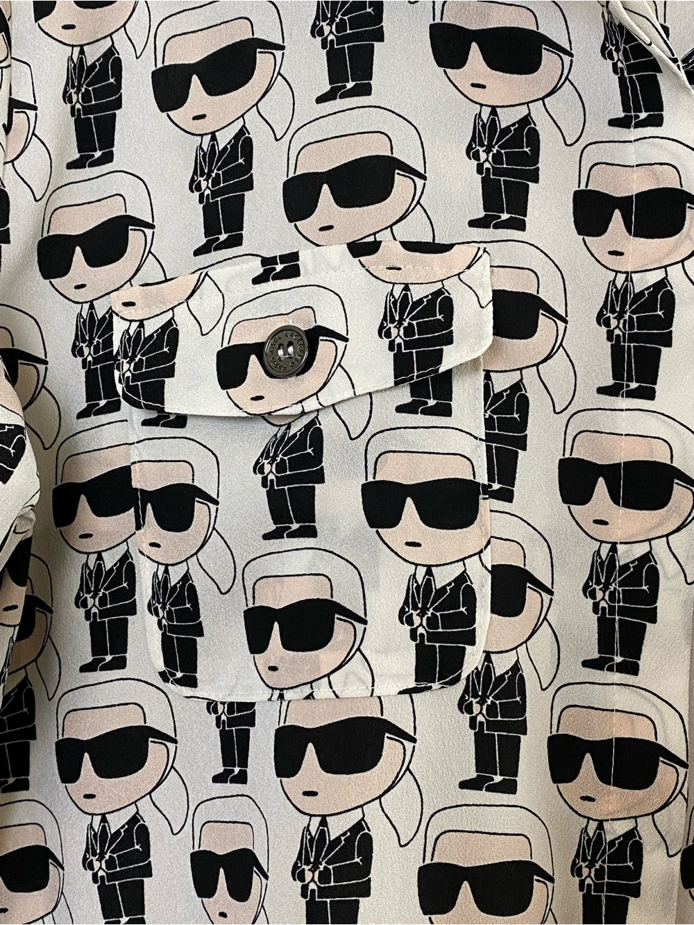 SOLD Karl Lagerfeld Paris All Over Print Blouse - Picture 5 of 15